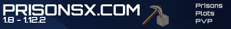 PrisonsX minecraft server banner