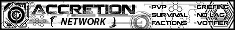 Accretion Factions minecraft server banner