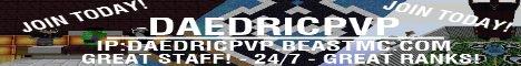 DaedricPvp minecraft server banner