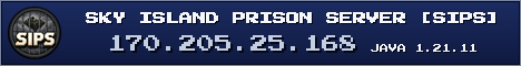 Sky Island Prison Server (SIPS) minecraft server banner