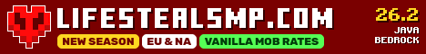 LifeSteal SMP minecraft server banner