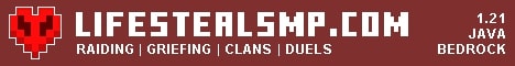 LifeSteal SMP minecraft server banner