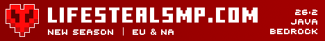 LifeSteal SMP minecraft server banner