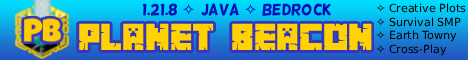 Planet Beacon minecraft server banner