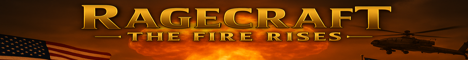 RageCraft: MODDED FACTIONS WAR minecraft server banner