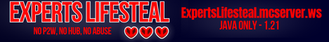 Experts Lifesteal minecraft server banner